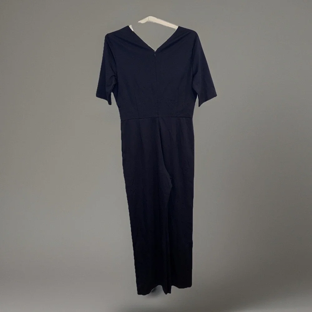 J.McLaughlin Nicole Jumpsuit Navy Blue V-Neck Wrap Front Short Sleeve Small NEW